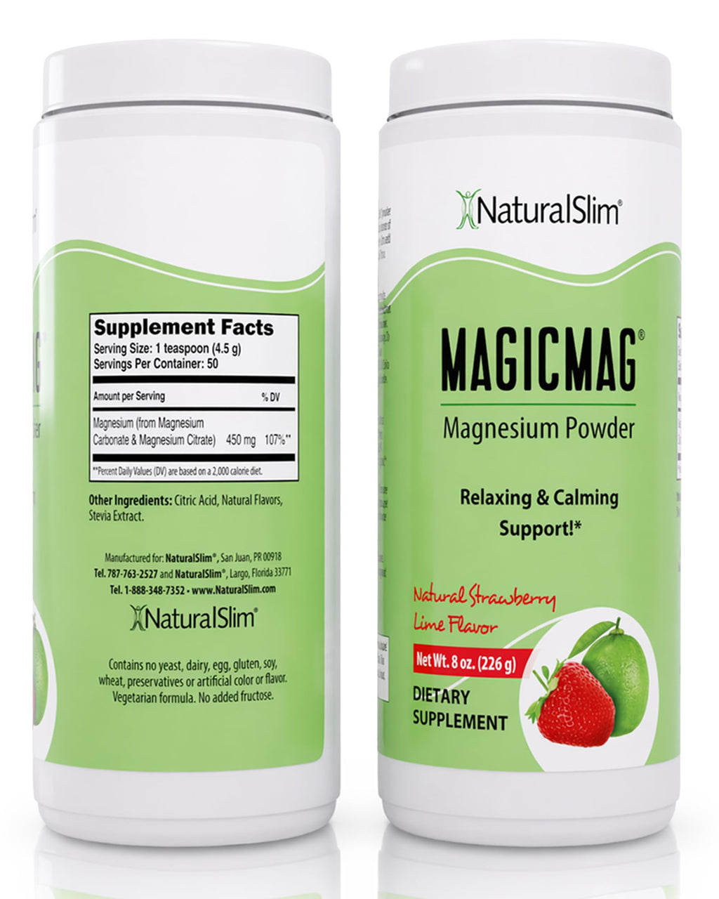 NaturalSlim MagicMag Magnesium Citrate Powder Strawberry Lime - 16 oz - image 3