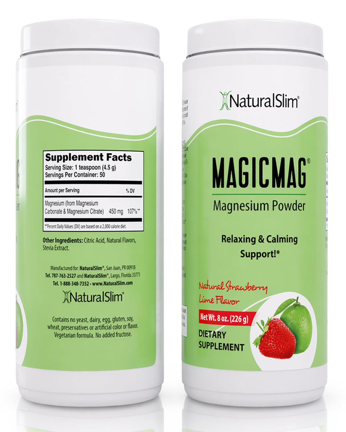NaturalSlim MagicMag Magnesium Citrate Powder Strawberry Lime - 16 oz - image 3