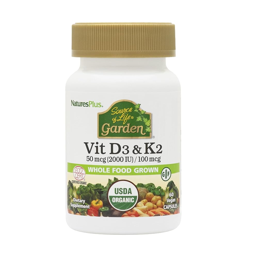 NaturesPlus Source of Life Garden Vitamin D3 & K2 - 60 Capsules