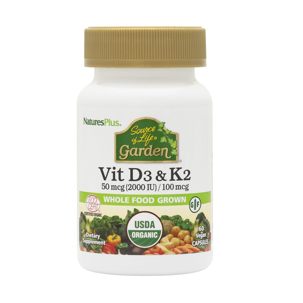 NaturesPlus Source of Life Garden Vitamin D3 & K2 - 60 Capsules