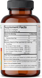 Futurebiotics Omega-3 Fish + Krill Oil 1000 MG - 120 Softgels - image 2