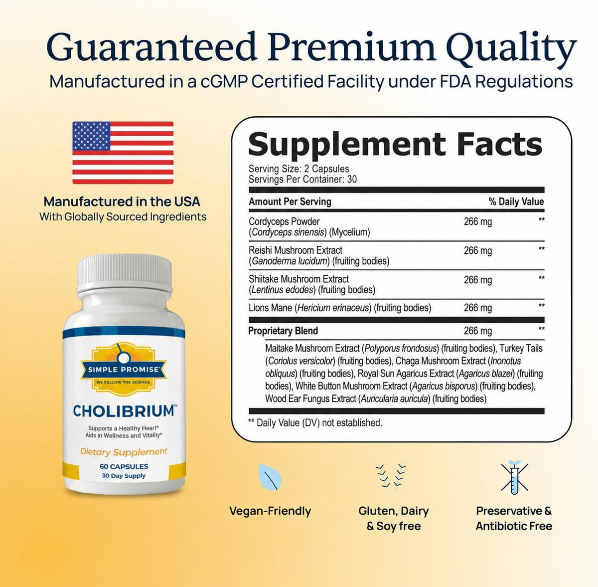Simple Promise Cholibrium 9-in-1 Mushroom Complex - 60 Capsules - image 2