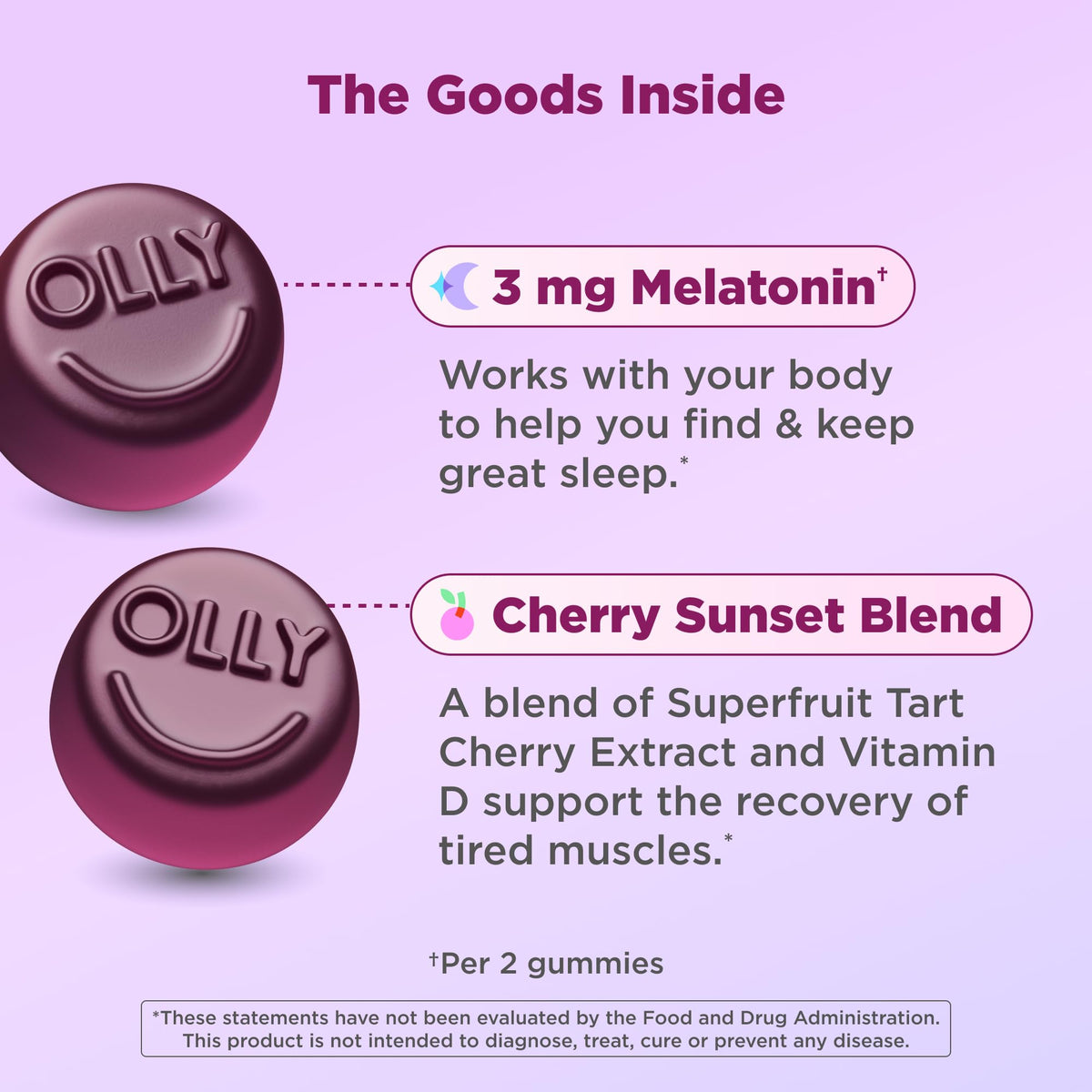 OLLY Muscle Recovery Sleep Gummy Supplement - 40 Count - image 2