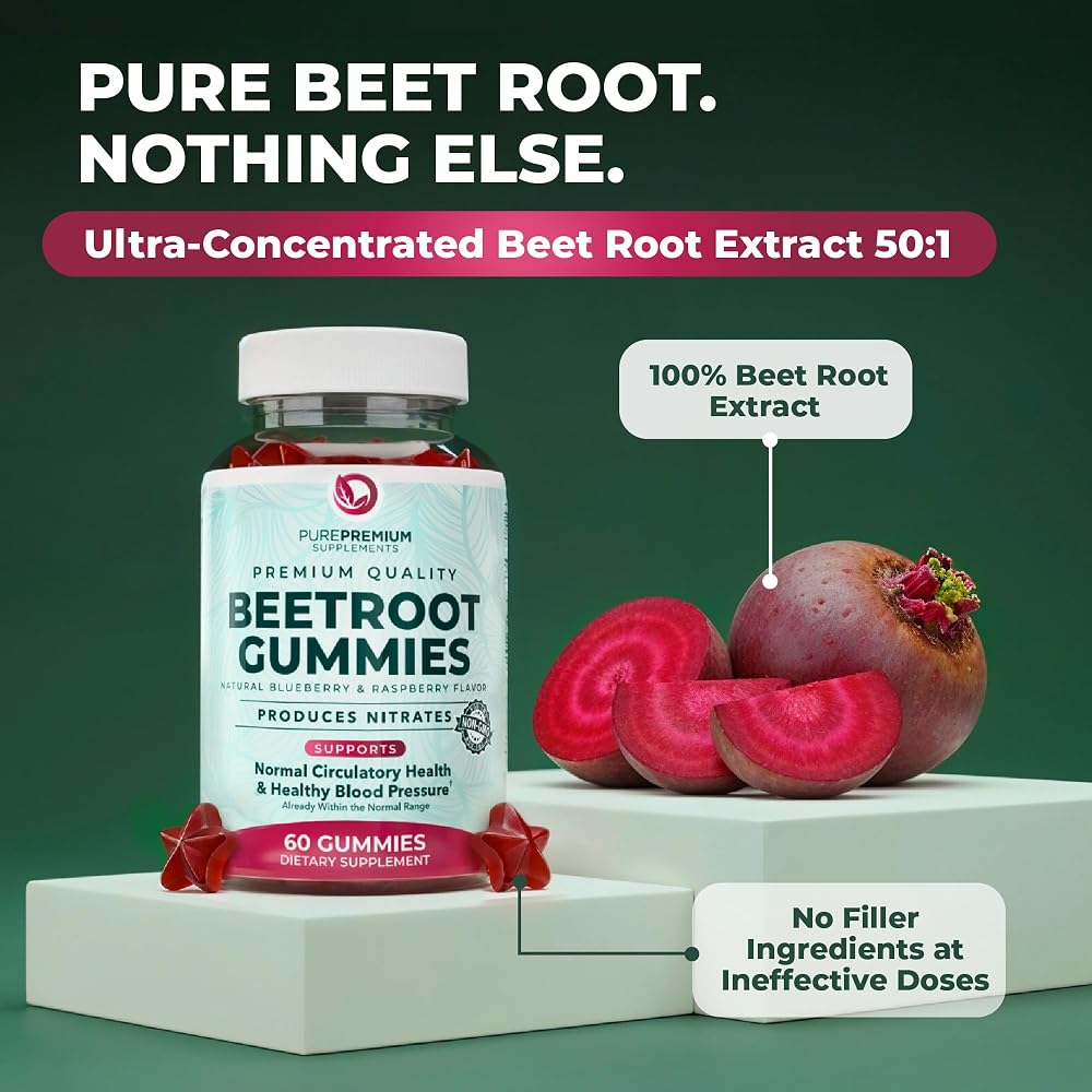 PurePremium Beet Root Gummies 50:1 Extract - 60 Gummies - image 6