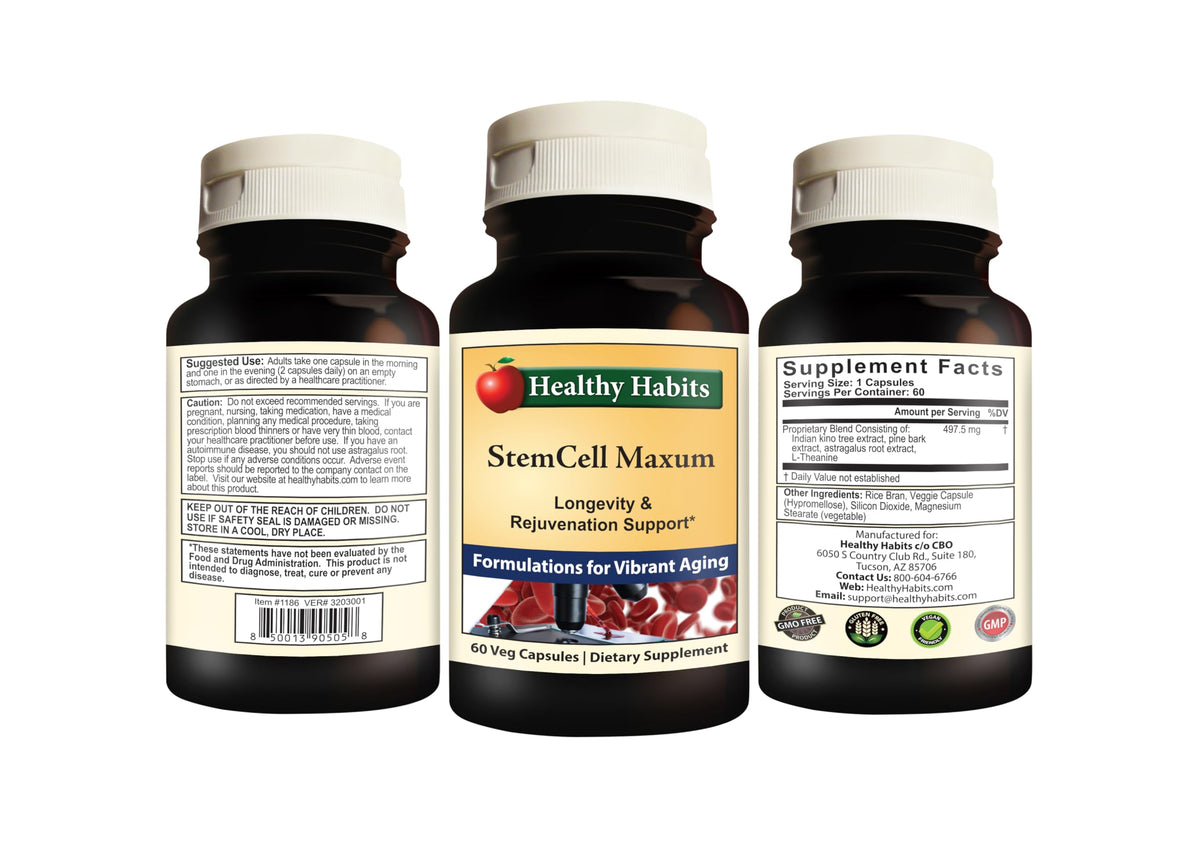 Healthy Habits StemCell Maxum Plant-Based Support - 60 Vegetarian Capsules - image 2