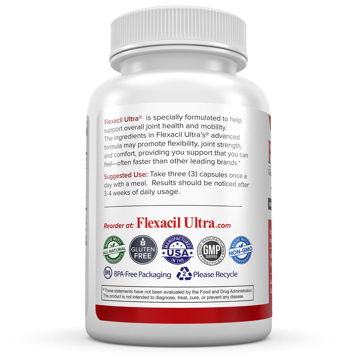 Flexacil Ultra Joint Formula with Glucosamine Sulfate - 3 Bottles - image 3