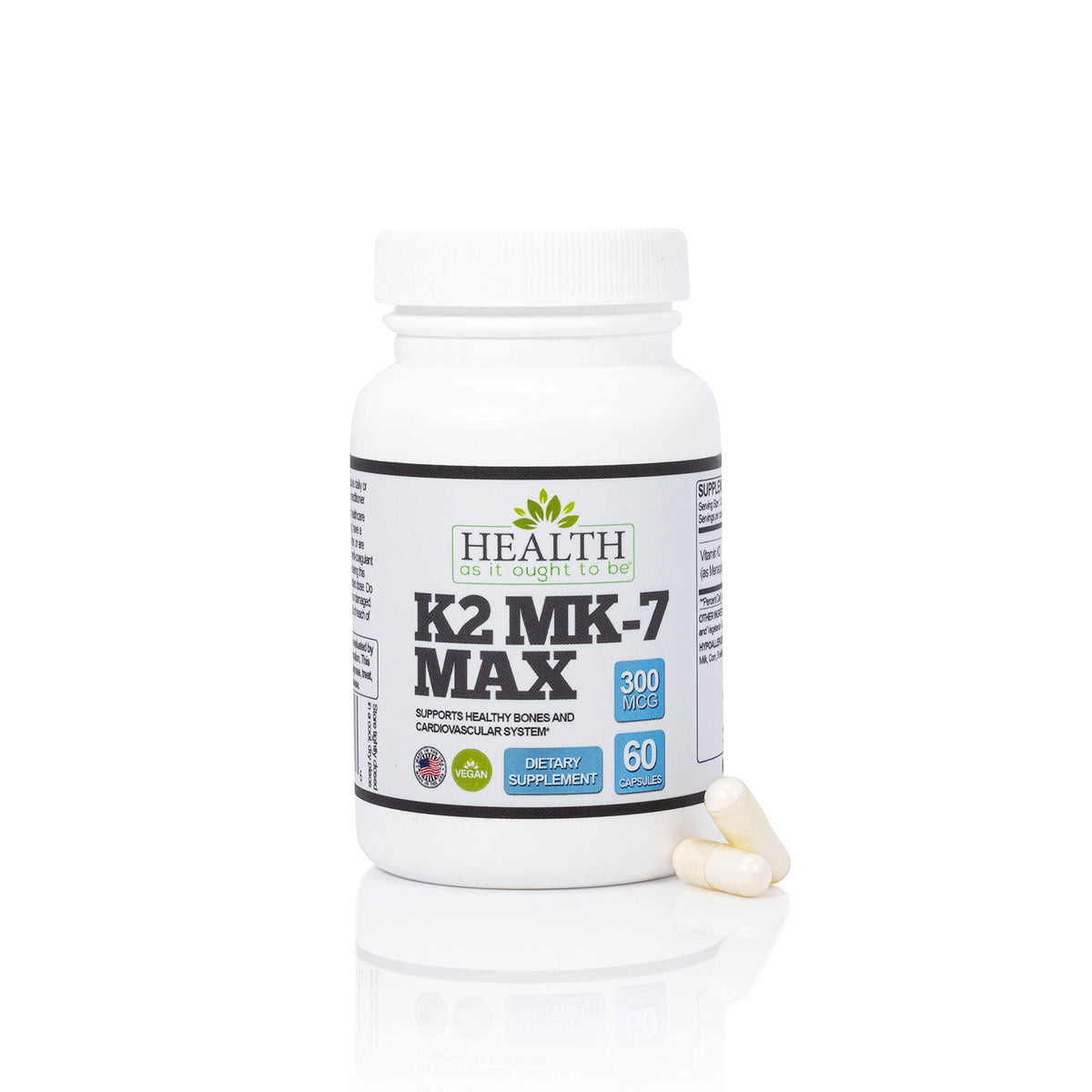 Health As It Ought To Be Vitamin K2 MK-7 300mcg - 60 Capsules