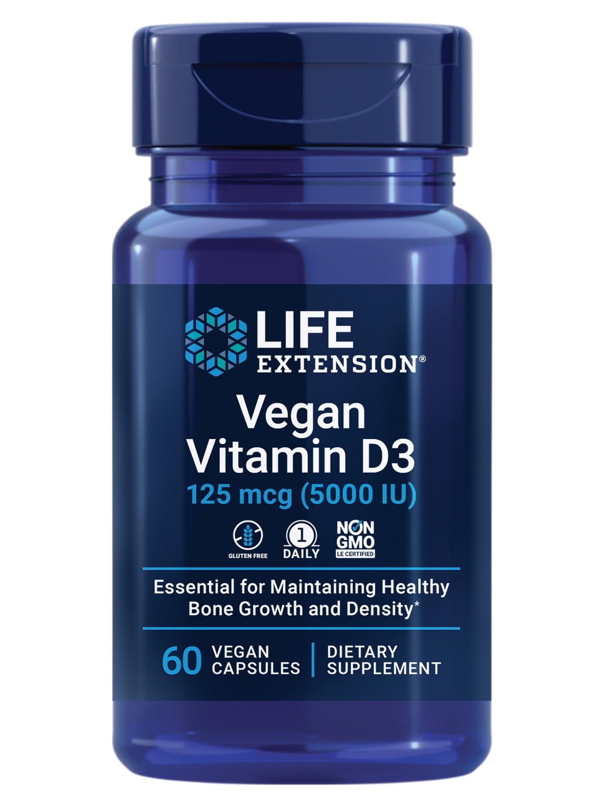 Life Extension Vegan Vitamin D3 5000 IU - 60 Capsules