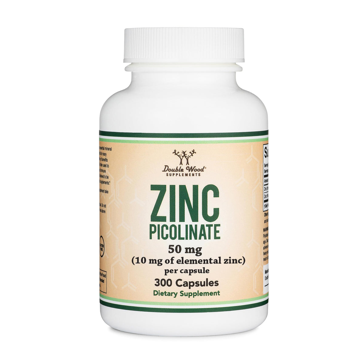 Double Wood Supplements Zinc Picolinate 50mg - 300 Capsules