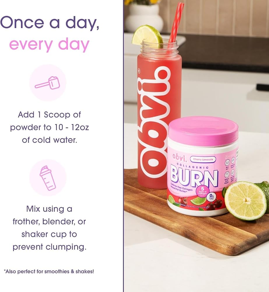 Obvi Collagenic Burn Powder, Collagen Peptide Blend