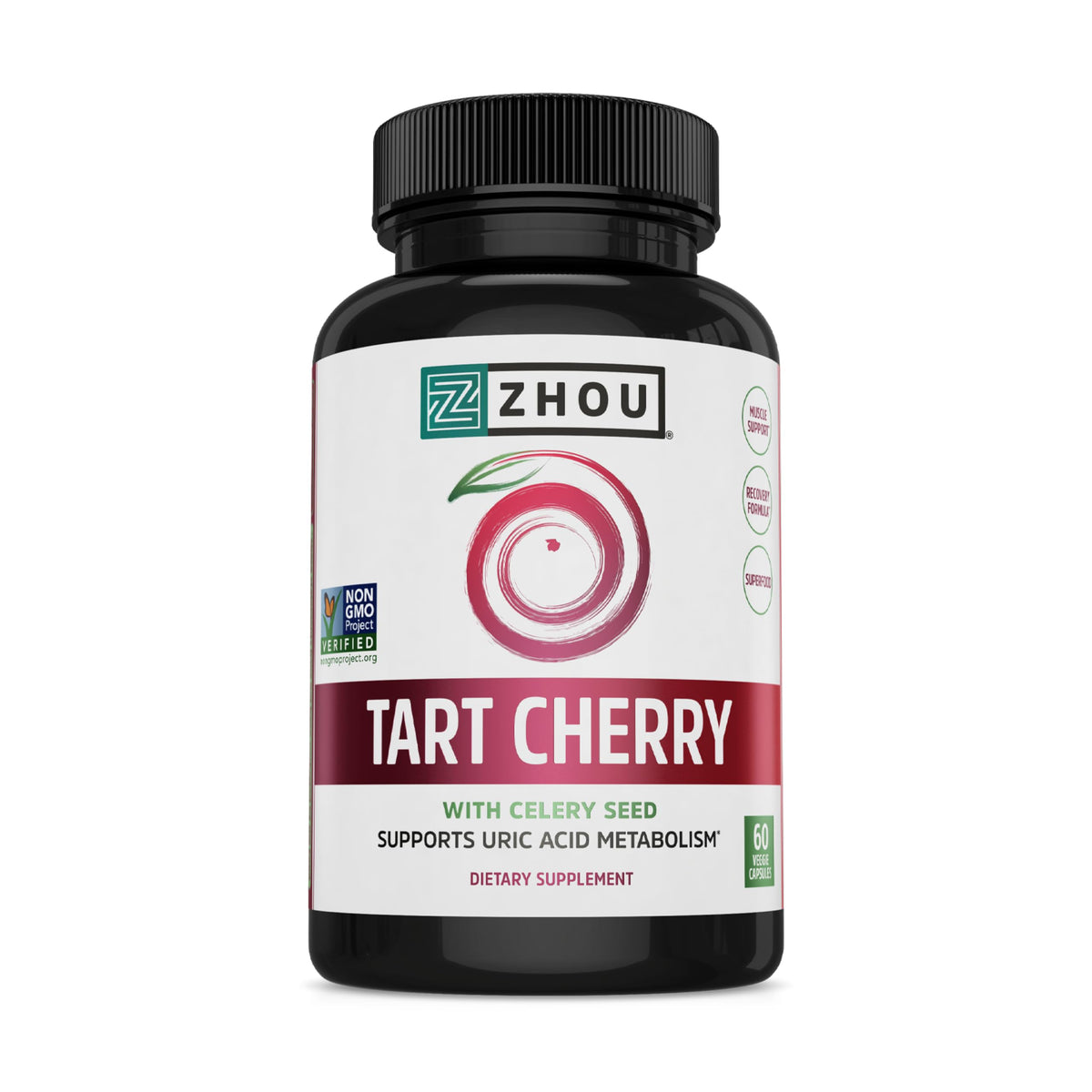 Zhou Tart Cherry Extract Plus Celery Seed - 60 Vegetarian Capsules