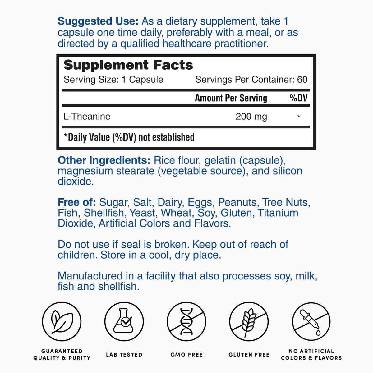 Nature's Lab L-Theanine 200 mg for Calm & Relaxation - 60 Capsules - image 4