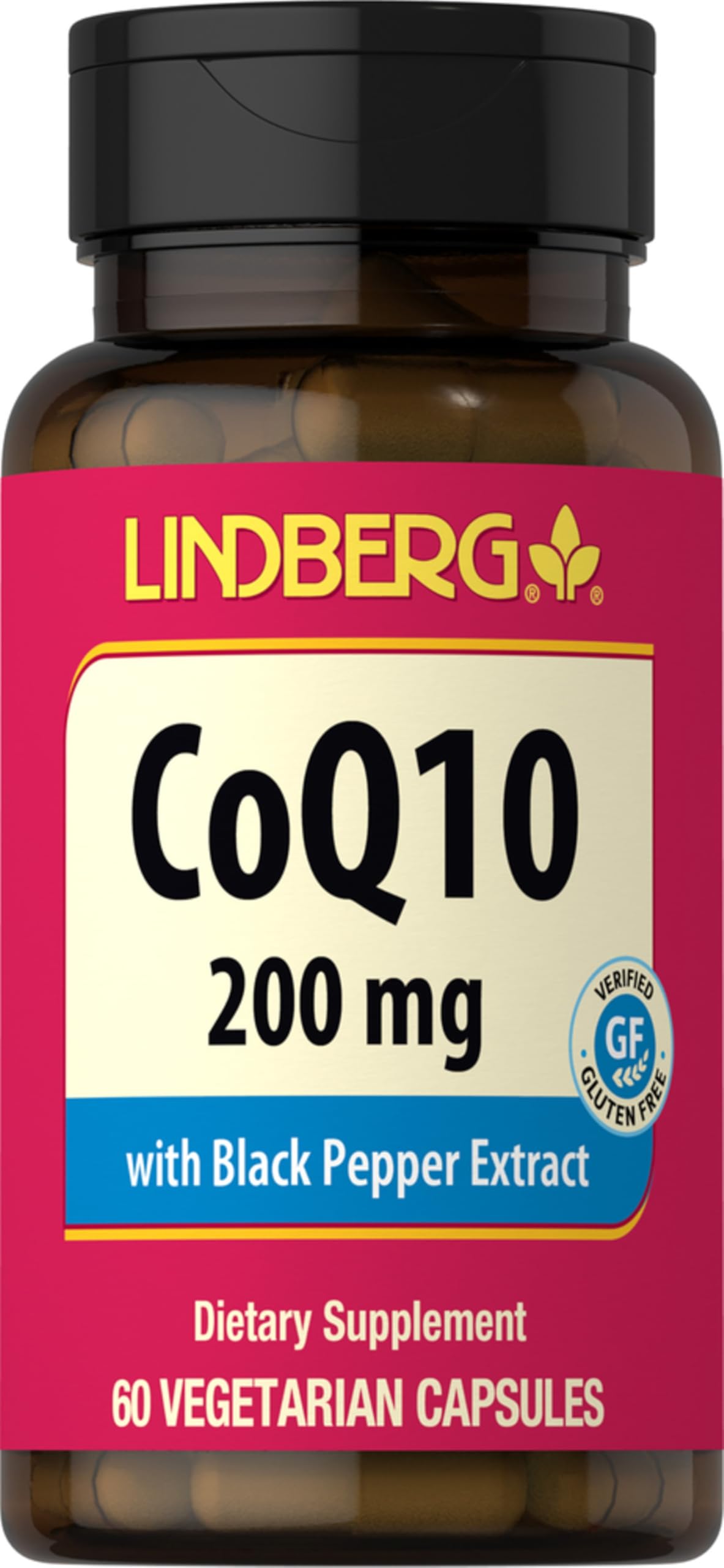 Lindberg CoQ10 200mg Antioxidant - 60 Vegetarian Capsules