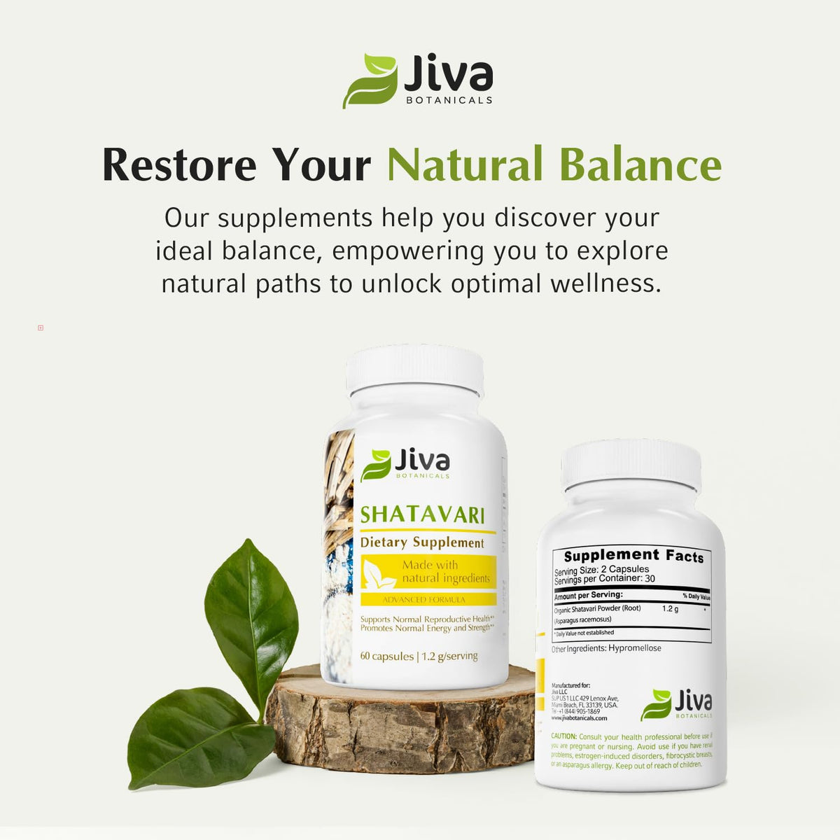Jiva Botanicals Shatavari Capsules 1200mg Organic - 60 Count - image 7
