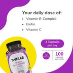 Twinlab Stress B-Complex Caps Energy Support - 100 Capsules - image 3