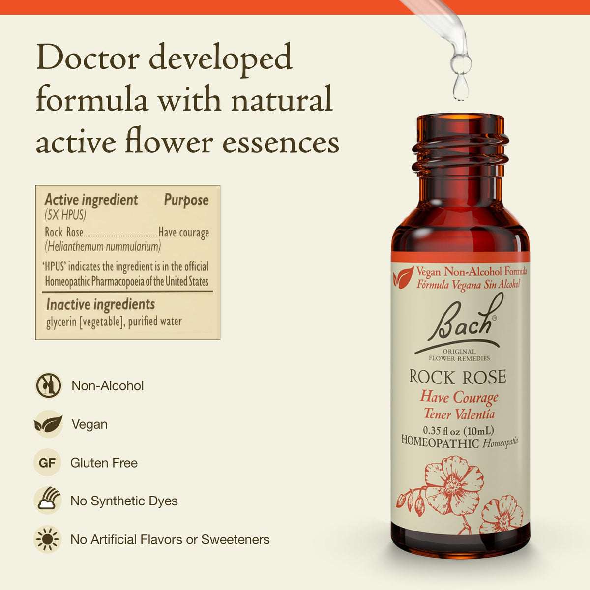 Bach Flower Remedies Rock Rose Drops - 0.35 fl oz - image 2