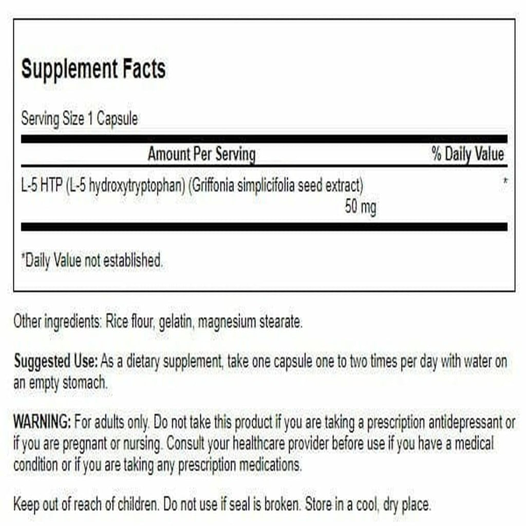 Swanson 5-HTP Extra Strength 50 mg - 60 Capsules - image 2