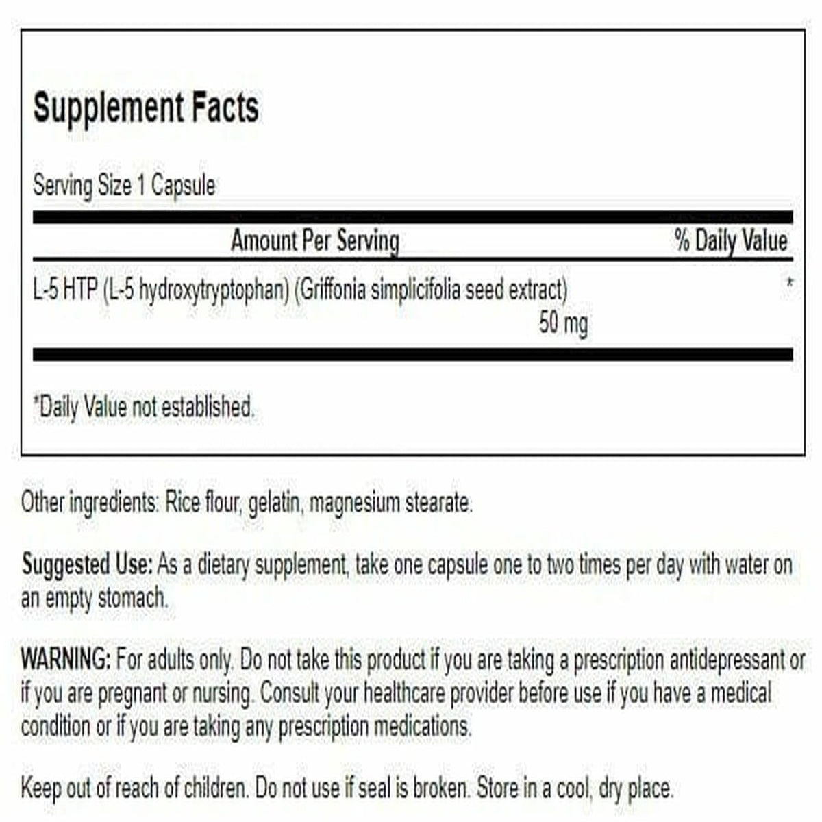 Swanson 5-HTP Extra Strength 50 mg - 60 Capsules - image 2