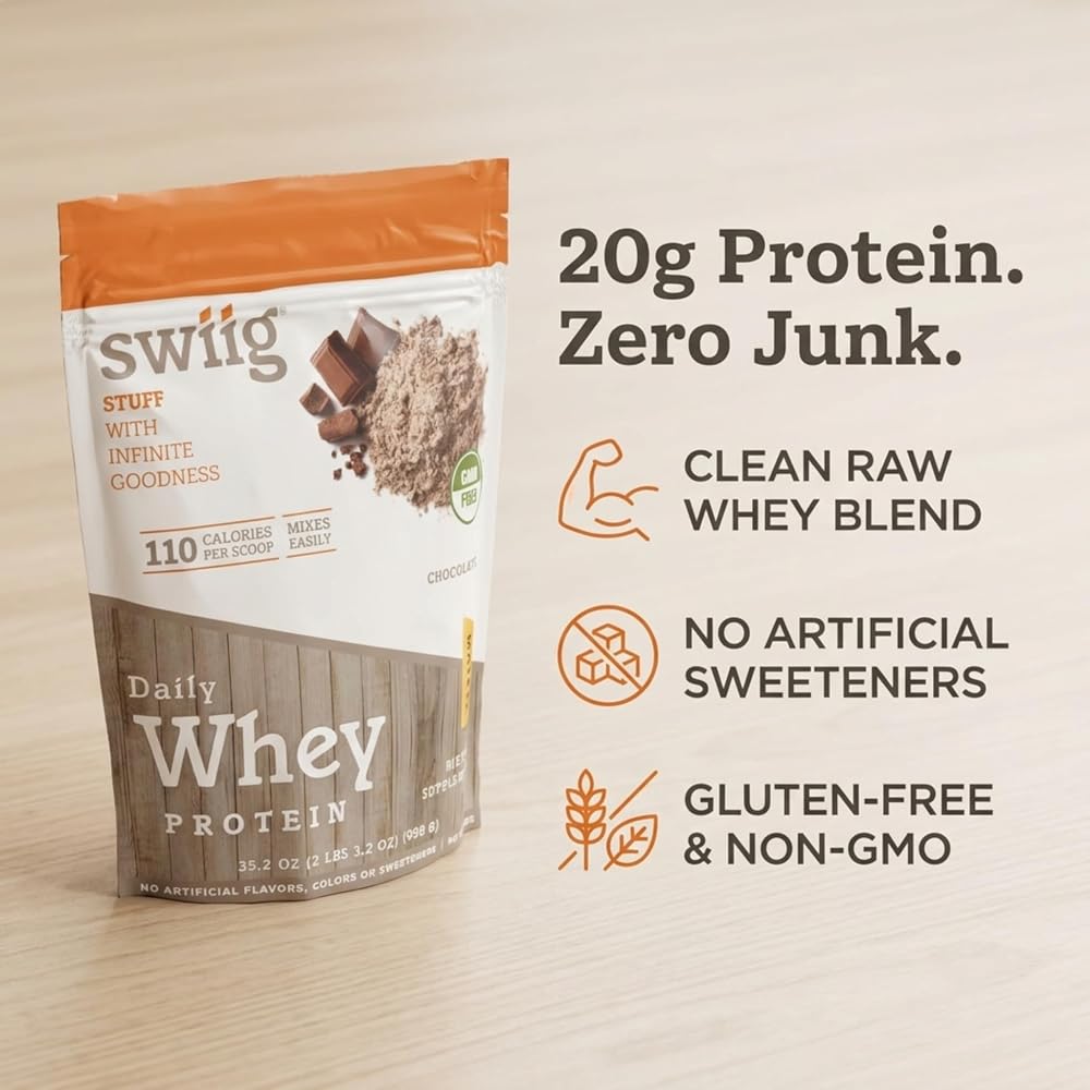 swiig Whey Matrix Protein Powder Chocolate - 2.2 lb - image 2