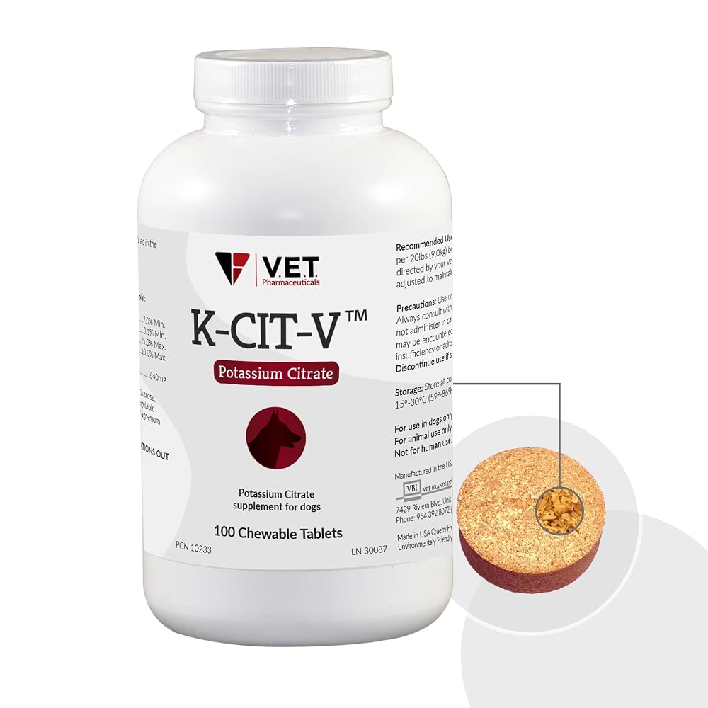 V.E.T. PHARMACEUTICALS K-CIT-V Potassium Citrate 640mg - 100 Tablets - image 4