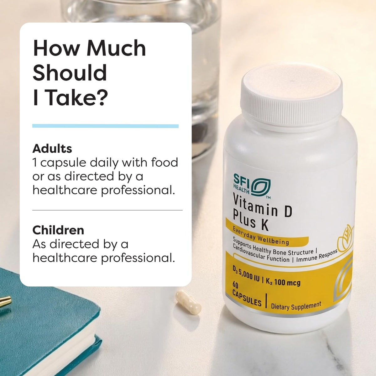 SFI Health Klaire Labs Vitamin D Plus K - 60 Capsules - image 6