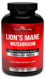 Divine Bounty Lion's Mane Supplement 1800mg - 90 Capsules