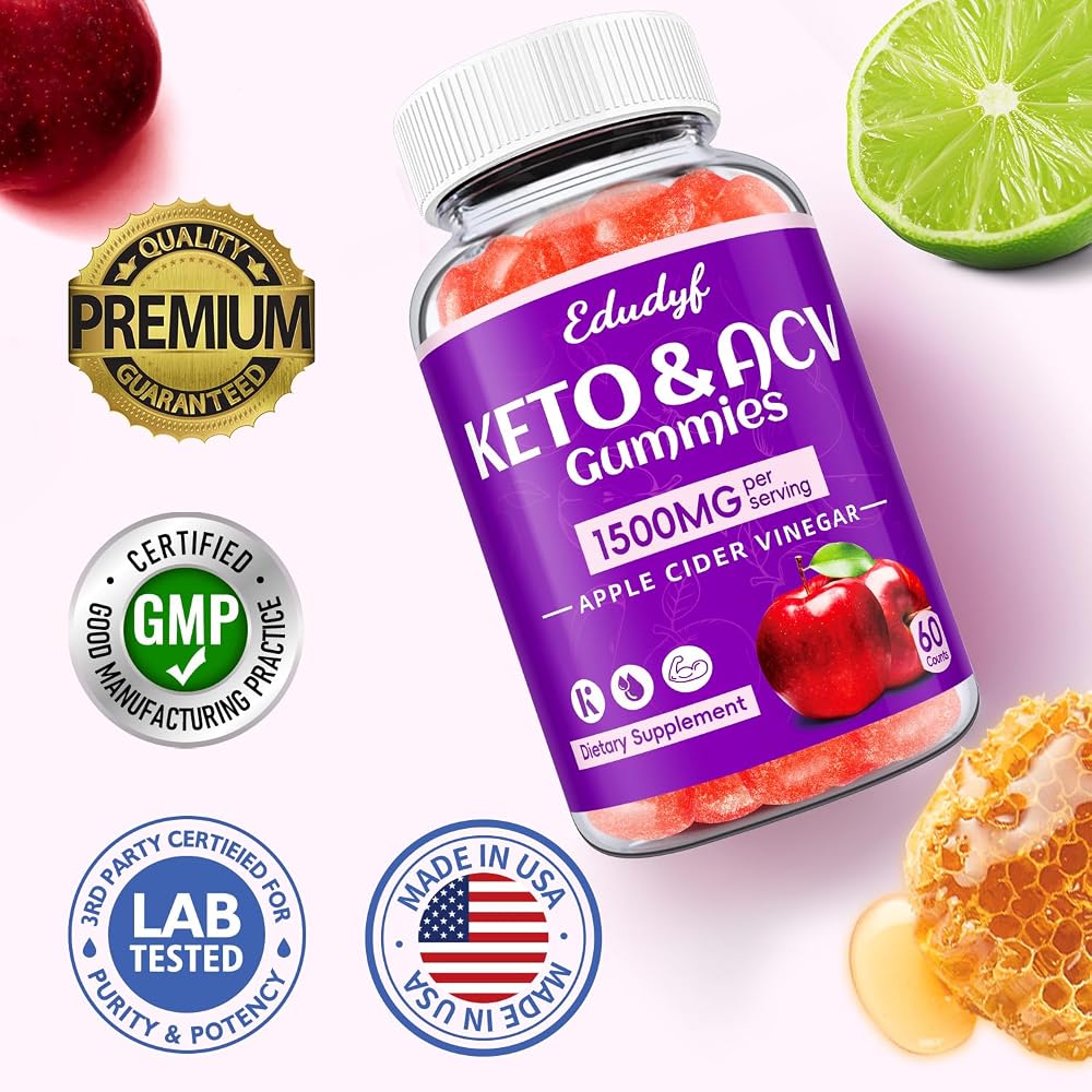 EDUDYF Keto ACV Gummies with Probiotics & B12 - 60 Count - image 2