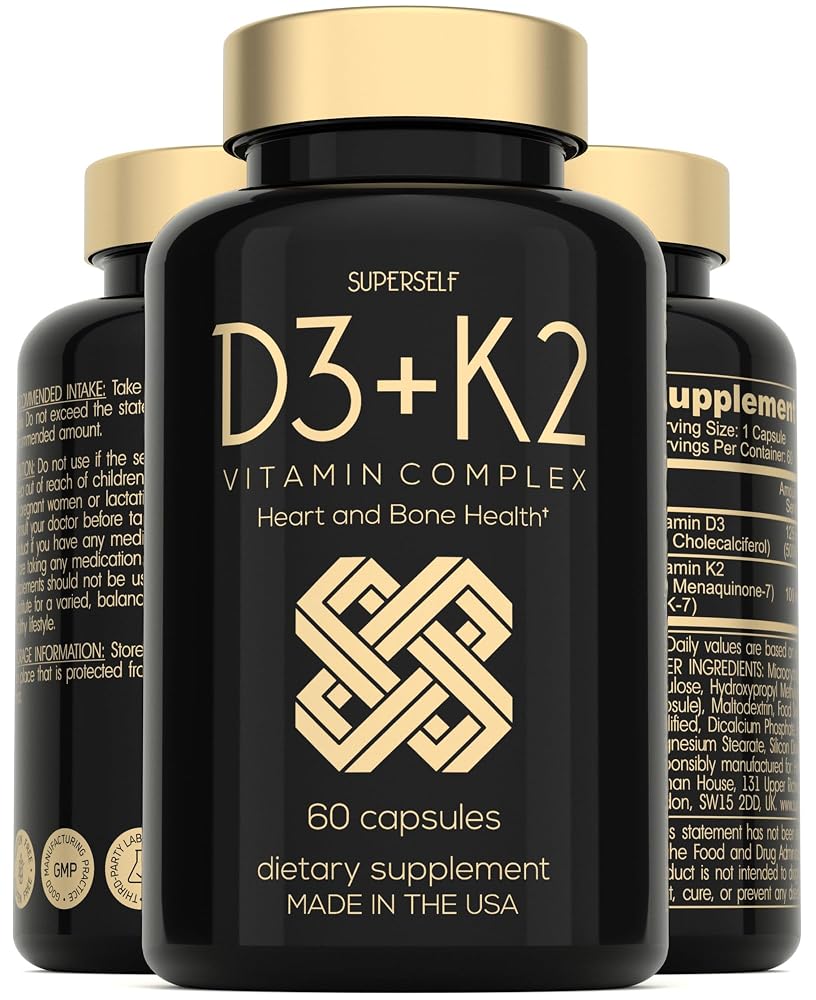 SuperSelf Vitamin D3 K2 Capsules for Bones & Teeth - 60 Capsules