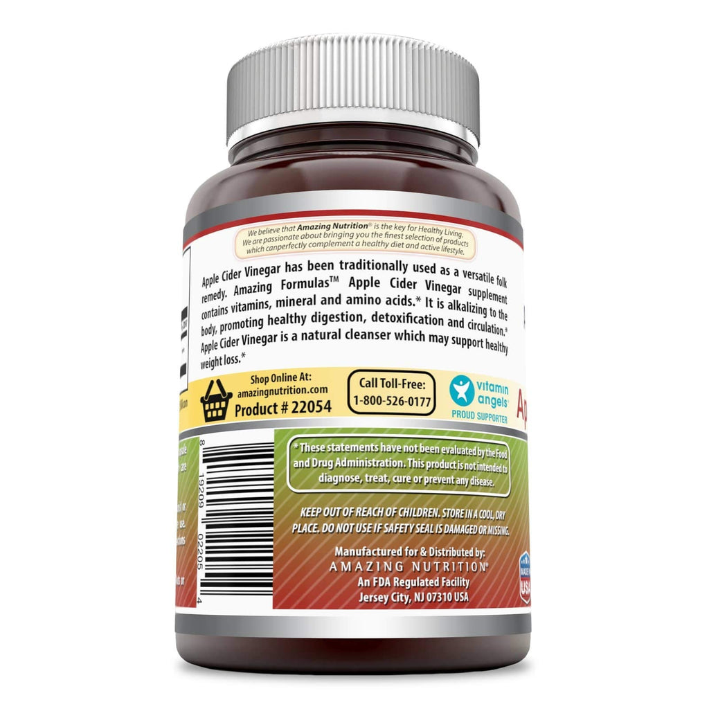 Amazing Nutrition Apple Cider Vinegar 500 mg - 250 Capsules - image 2
