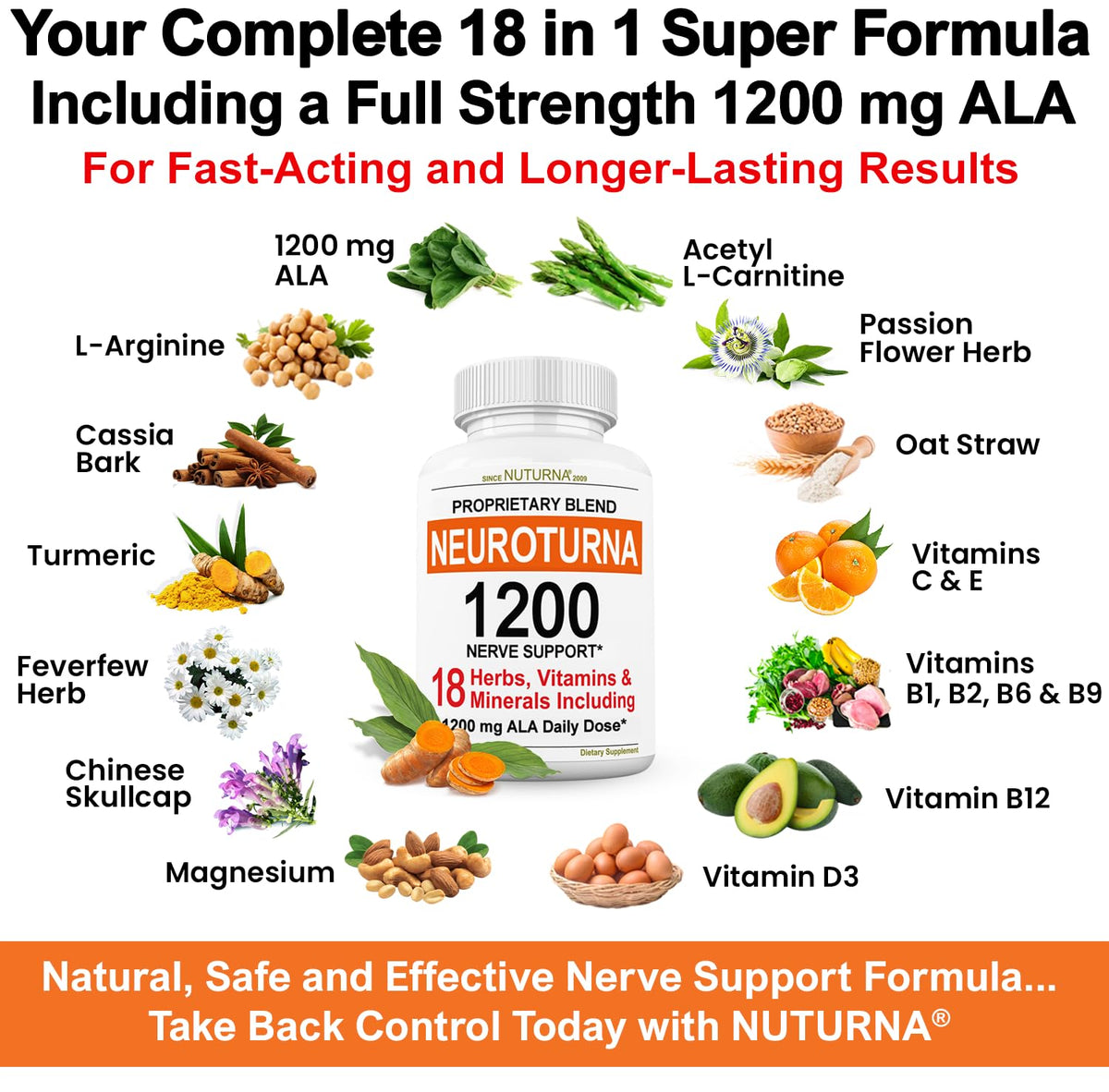 Nuturna Neuroturna Support Supplement Alpha Lipoic Acid - 180 Capsules - image 5