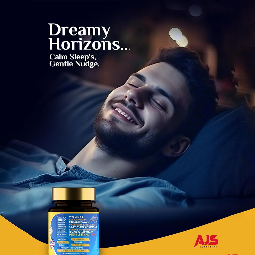 AJS Nutrition Calm Mood Support Sleep Aid Capsules - 120 Count - image 4