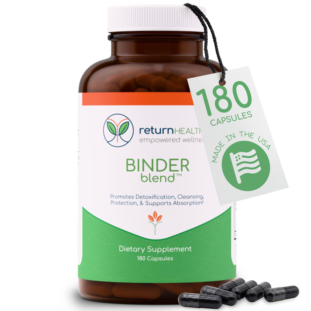 Return Healthy Binder Blend Toxin Binder Supplement - 180 Capsules