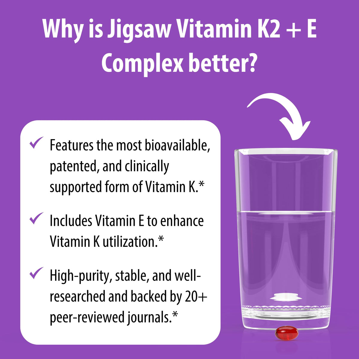 Jigsaw Health Vitamin K2 + E Complex for Bone Health - 60 Softgels - image 6