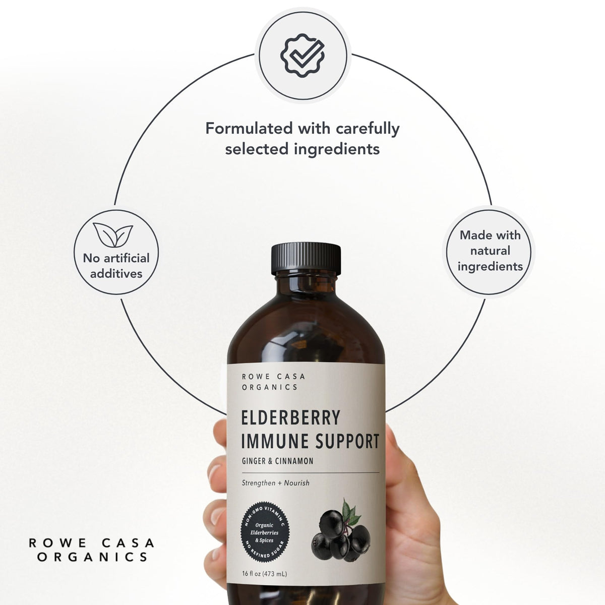 Rowe Casa Organics Elderberry Syrup with Vitamin C & Zinc - 16 Fl Oz - image 4