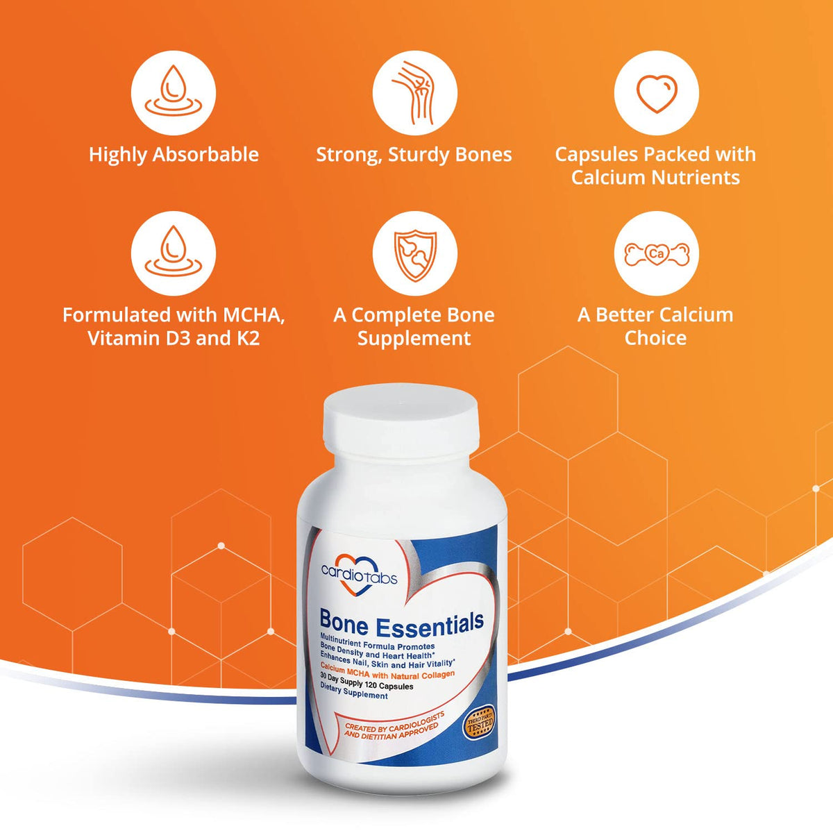 CardioTabs Bone Essentials with MCHA & Collagen - 120 Capsules - image 6