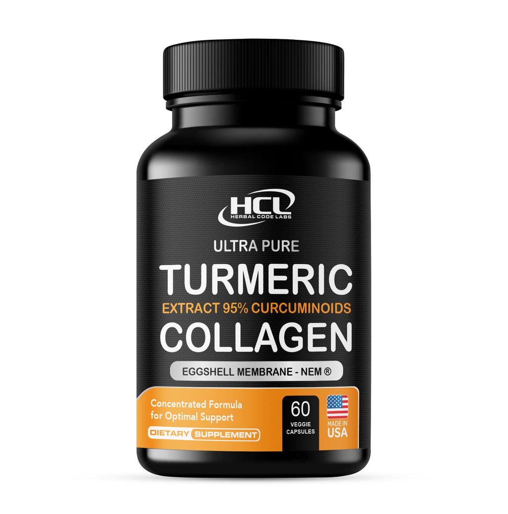 HCL Herbal Code Labs Turmeric Curcumin 95% Extract Collagen - 60 Capsules