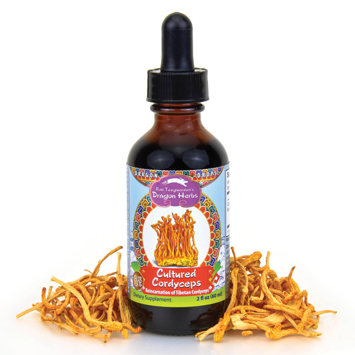 Dragon Herbs Cultured Cordyceps Drops Tibetan Strain - 2 fl oz