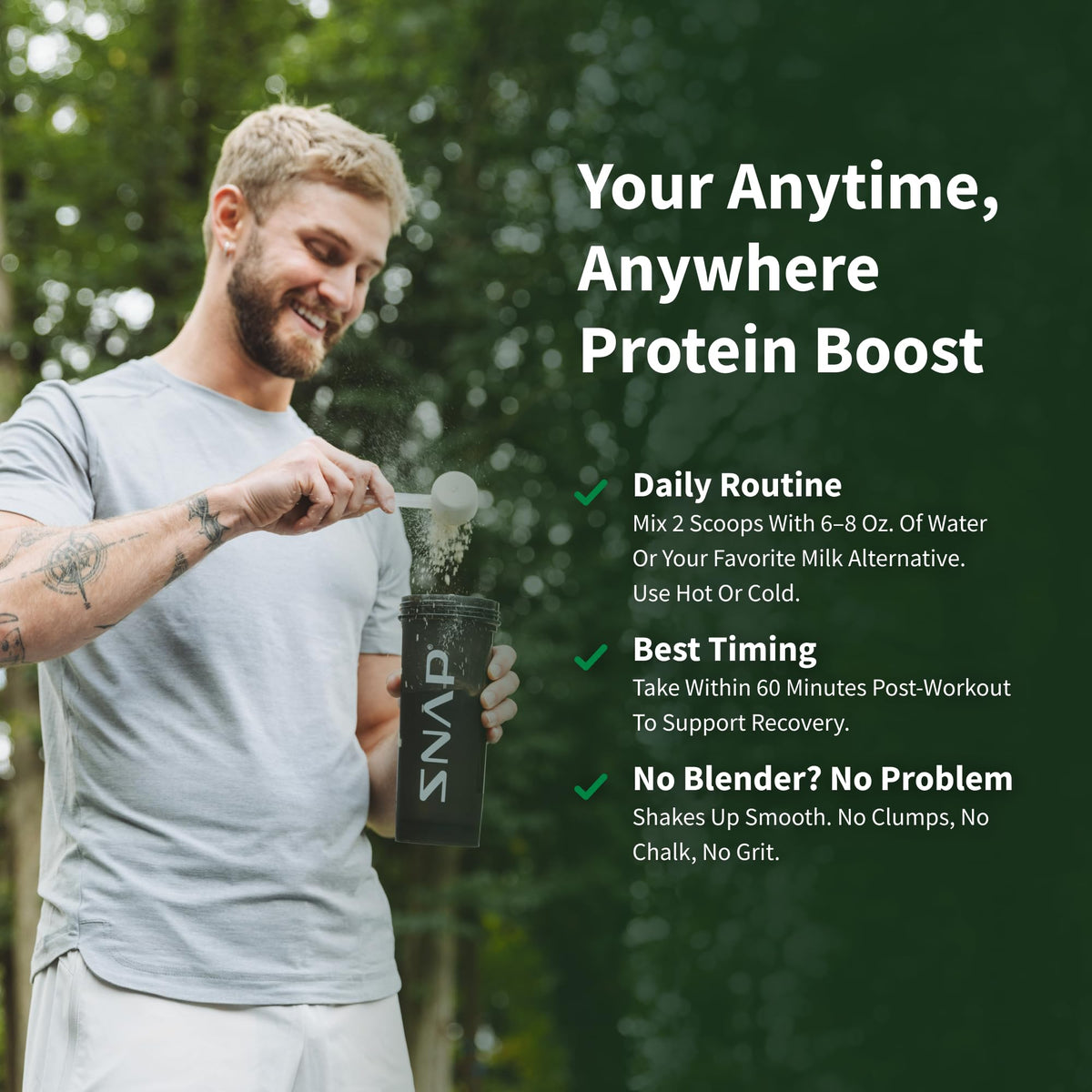 Snap Supplements Plant Based Vegan Protein Powder Chocolate - 30 Servings - image 5