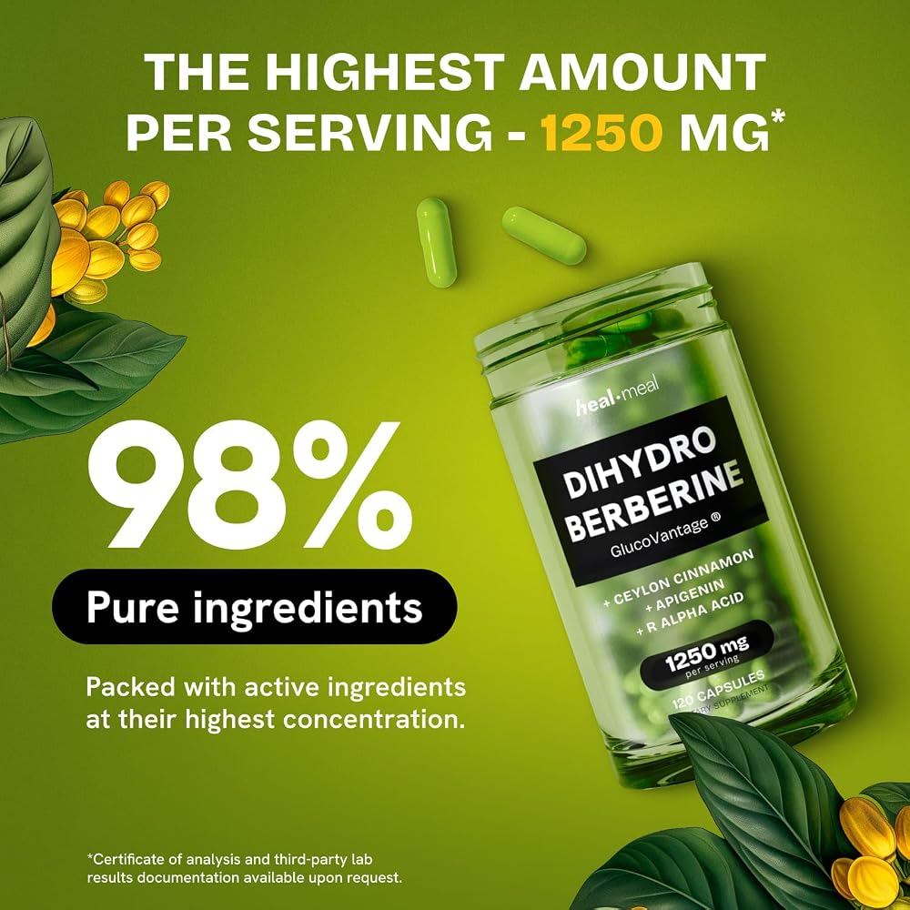 HealMeal Dihydroberberine Supplement - Berberine with Ceylon Cinnamon
