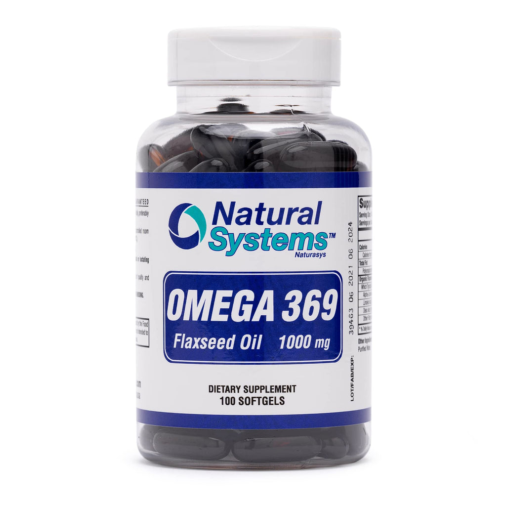 Natural Systems Omega 3 6 9 Flax Seed Oil 1000 mg - 100 Softgels