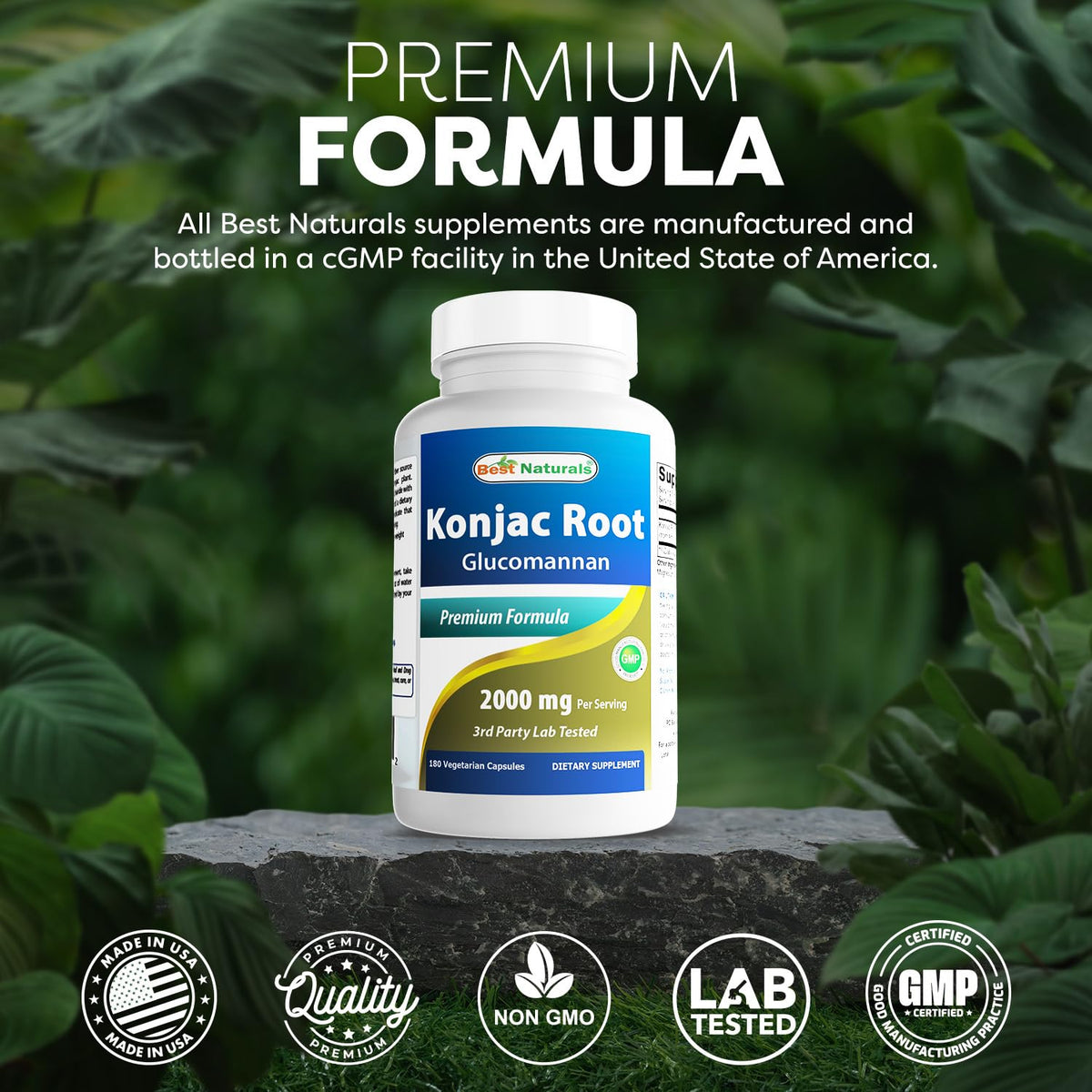Best Naturals Konjac Glucomannan Root 2000 mg - 360 Vegetarian Capsules - image 5