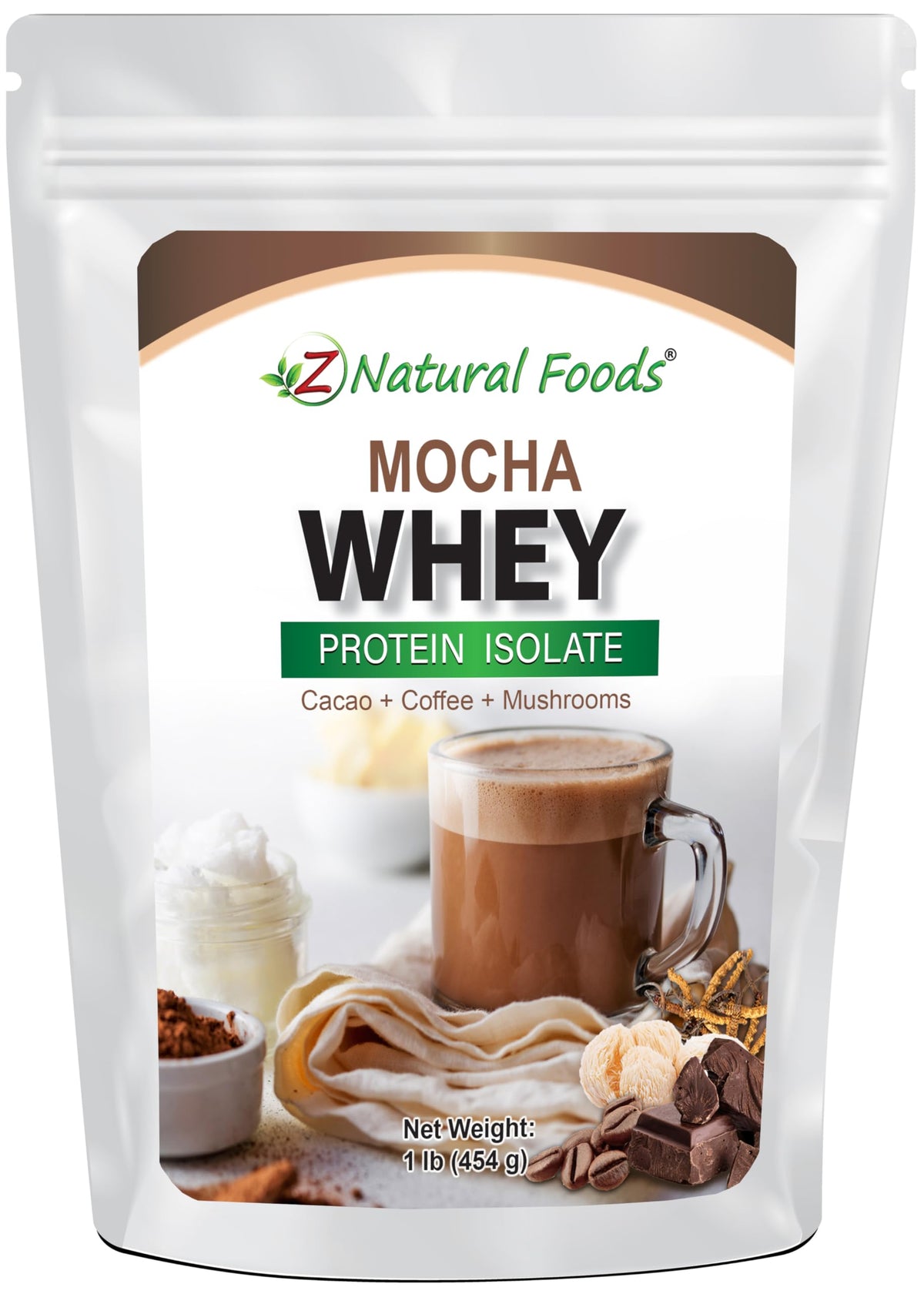 Z Natural Foods Mocha Mushroom Whey Protein Powder - 1 lb
