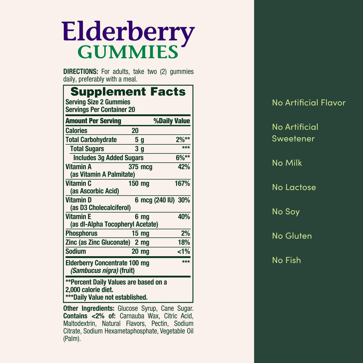 Nature's Bounty Flavored Gummy Elderberry Immune Health 100mg Bottle