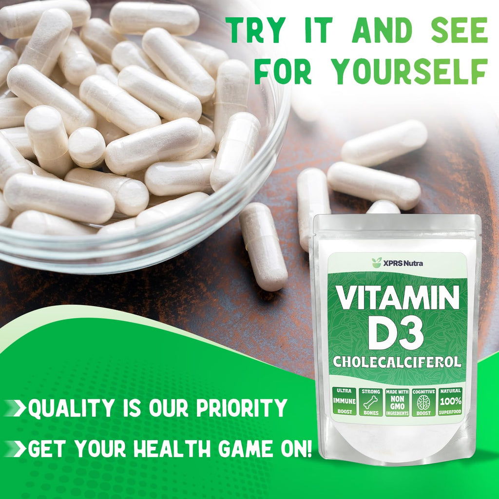 XPRS Nutra Vitamin D3 Powder (Cholecalciferol) - Unflavored VIT D