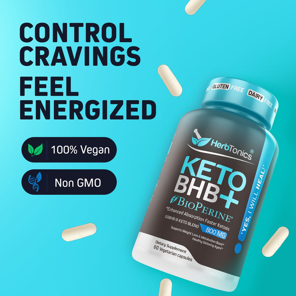 Herbtonics Keto BHB+ Ketone Pills for Weight Management - 60 Capsules - image 4