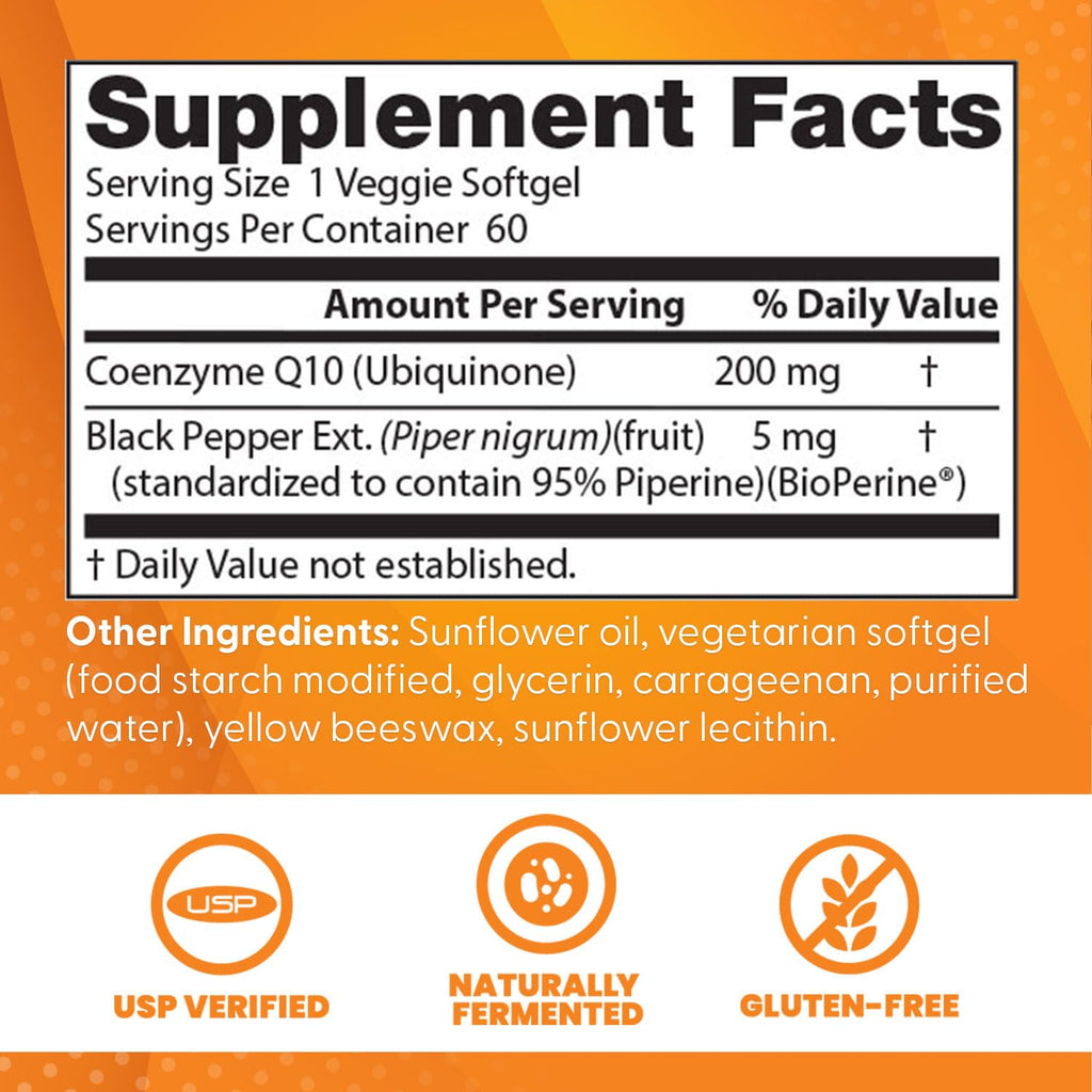 Doctor's Best High Absorption CoQ10 200mg - 60 Vegetarian Softgels - image 4