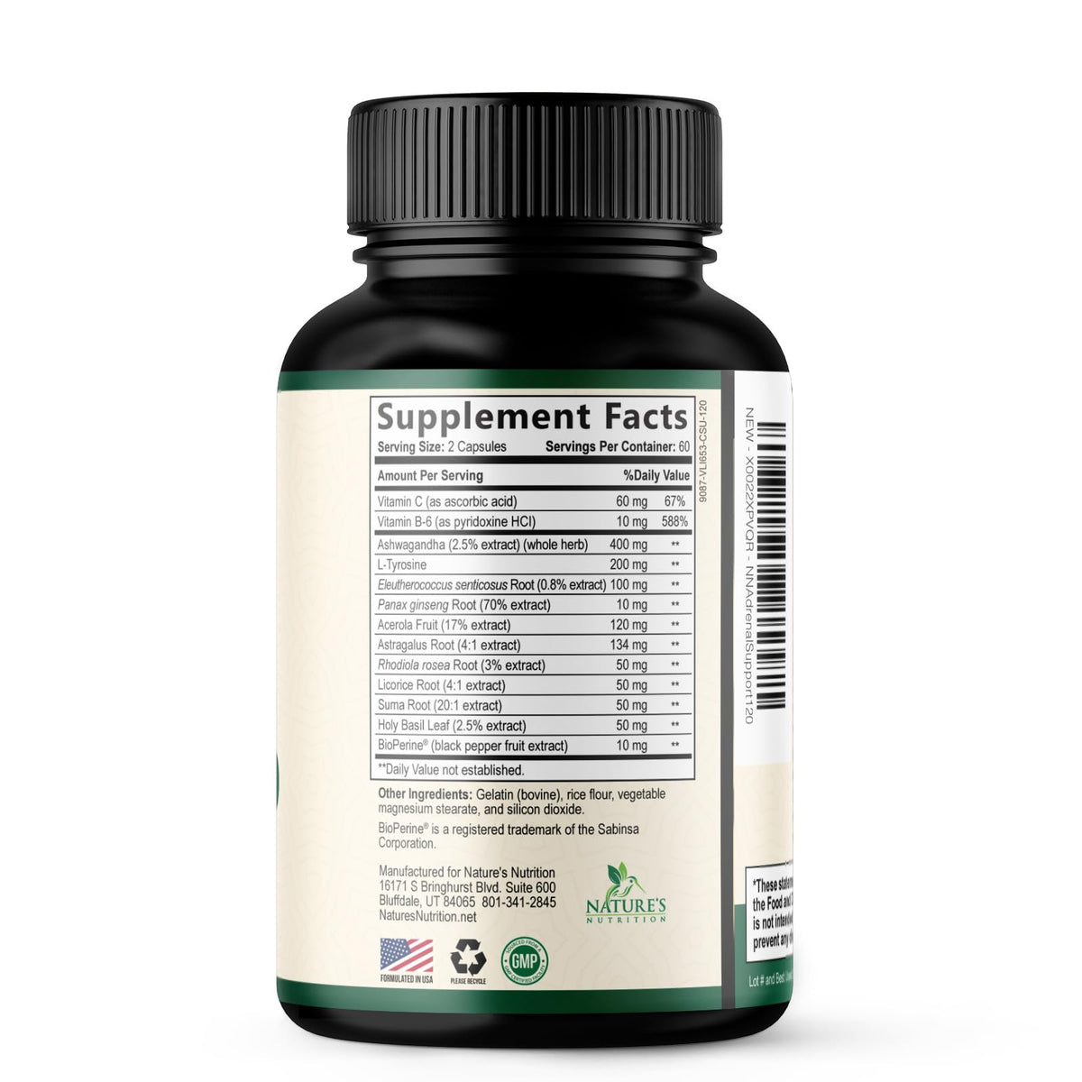 Nature's Nutrition Adrenal Support Supplement - Advanced Cortex