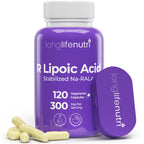 LongLifeNutri Stabilized R-Alpha Lipoic Acid 300mg - 120 Vegetarian Capsules