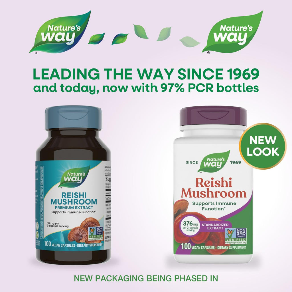 Nature's Way Reishi Mushroom Extract Immune Support - 100 Capsules - image 3