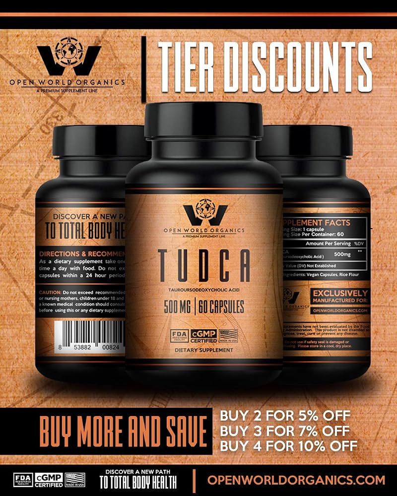 Open World Organics TUDCA 500 mg - 60 Capsules - image 2